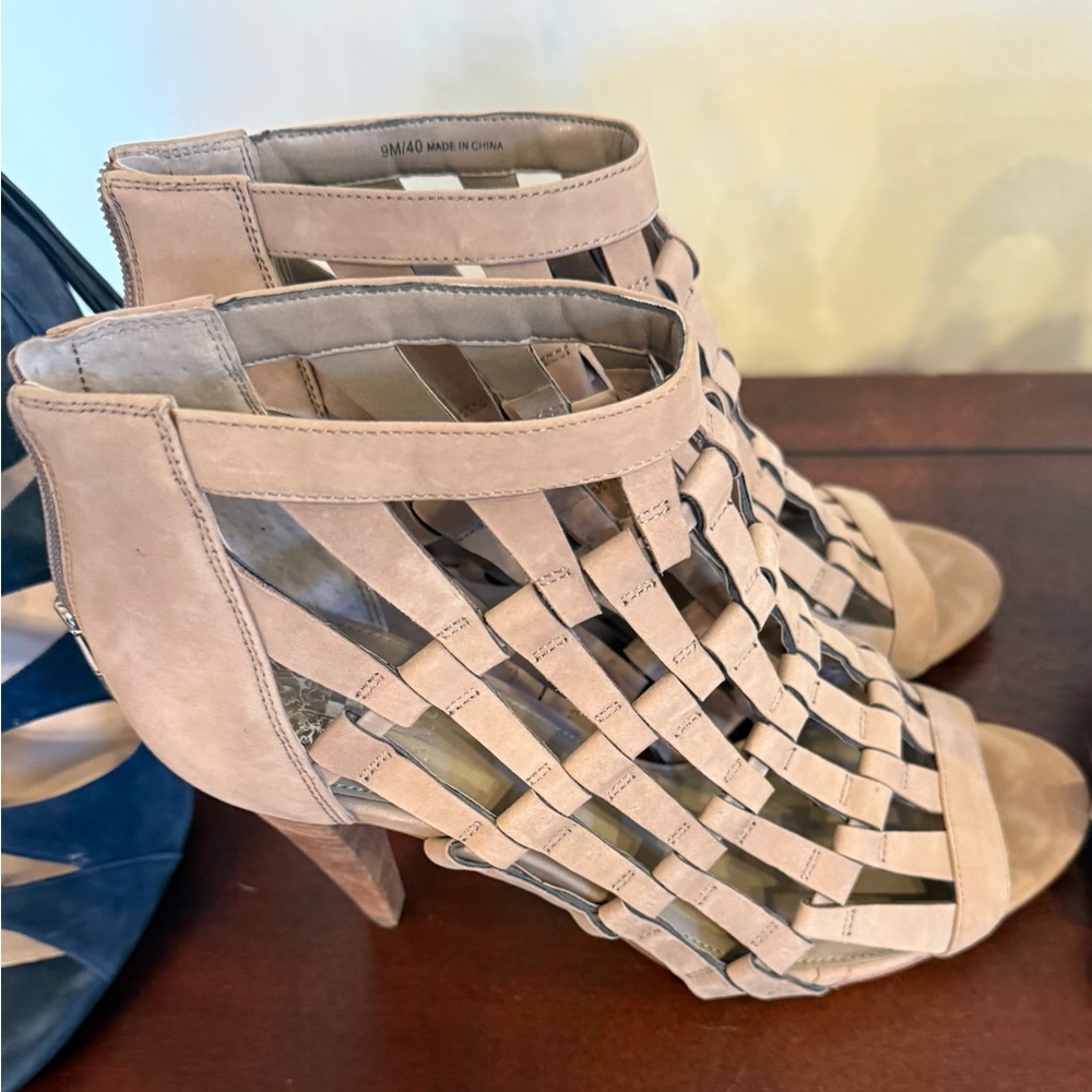 Women's Beige Strappy Booties